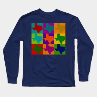 Texas Pop Art Graphic Design Love TX State Long Sleeve T-Shirt